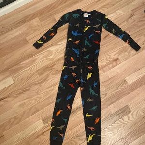 Hanna Andersson youth pajamas US 6-7 navy with dinosaurs